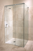 headerless glass shower door